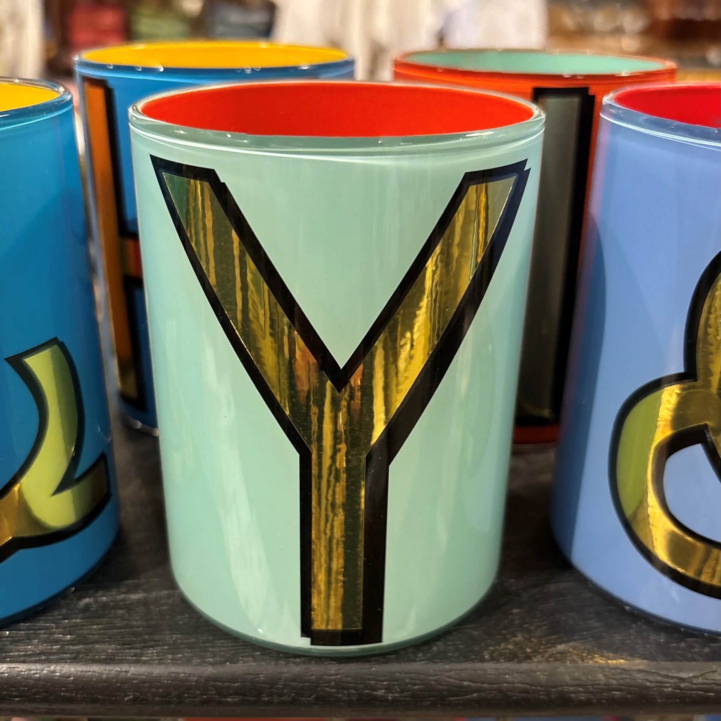 "Y" Blue Bridie Hall Brush Pot