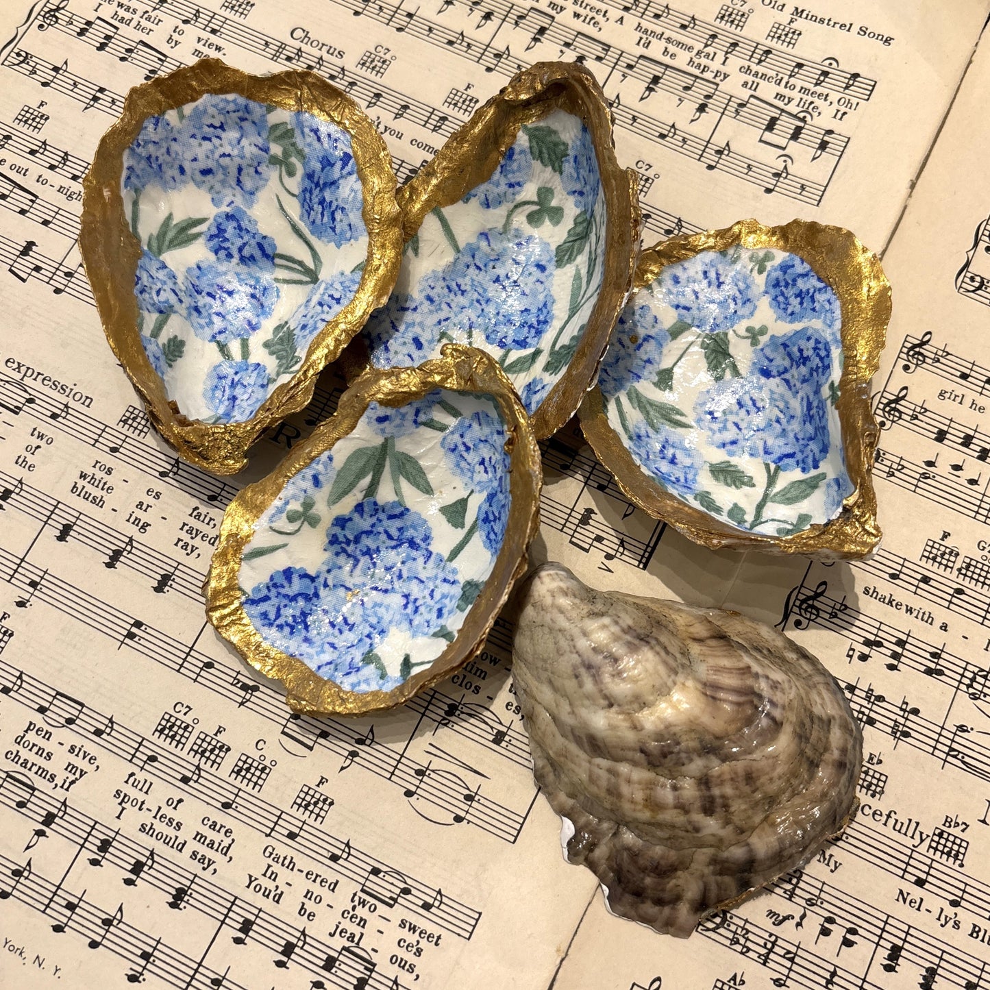 Decoupaged Hydrangea Oyster