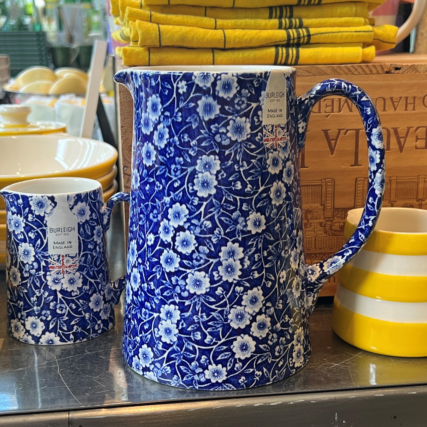Blue Calico Large Tankard Jug