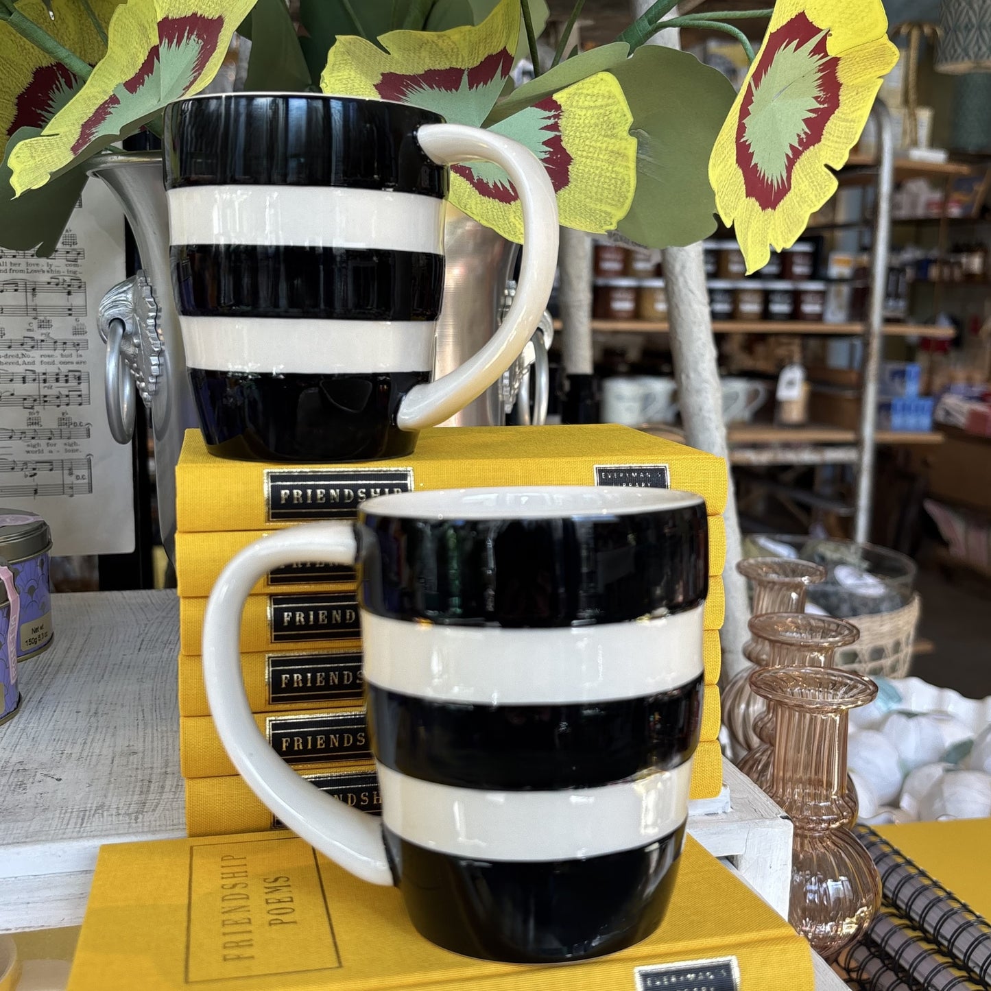Cornishware Black Striped Large Mug