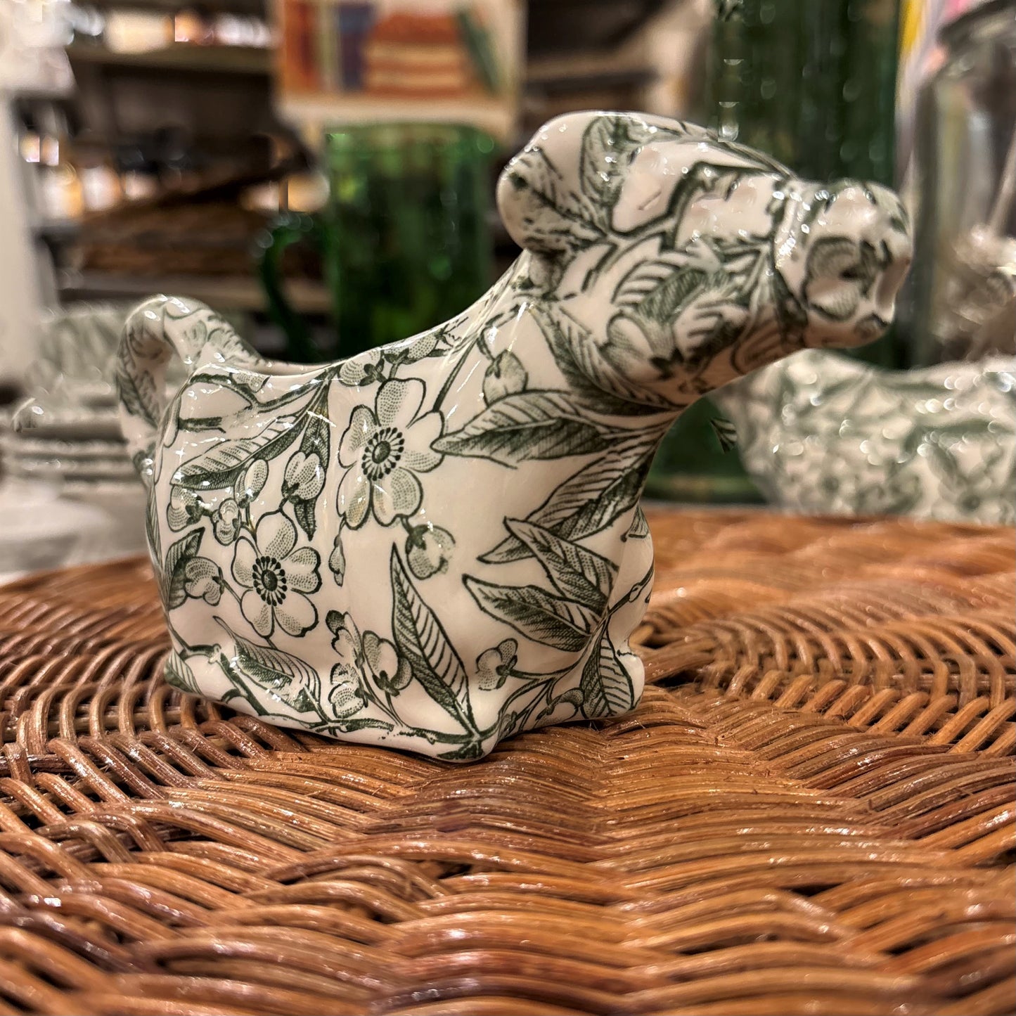Green Prunus Cow Creamer