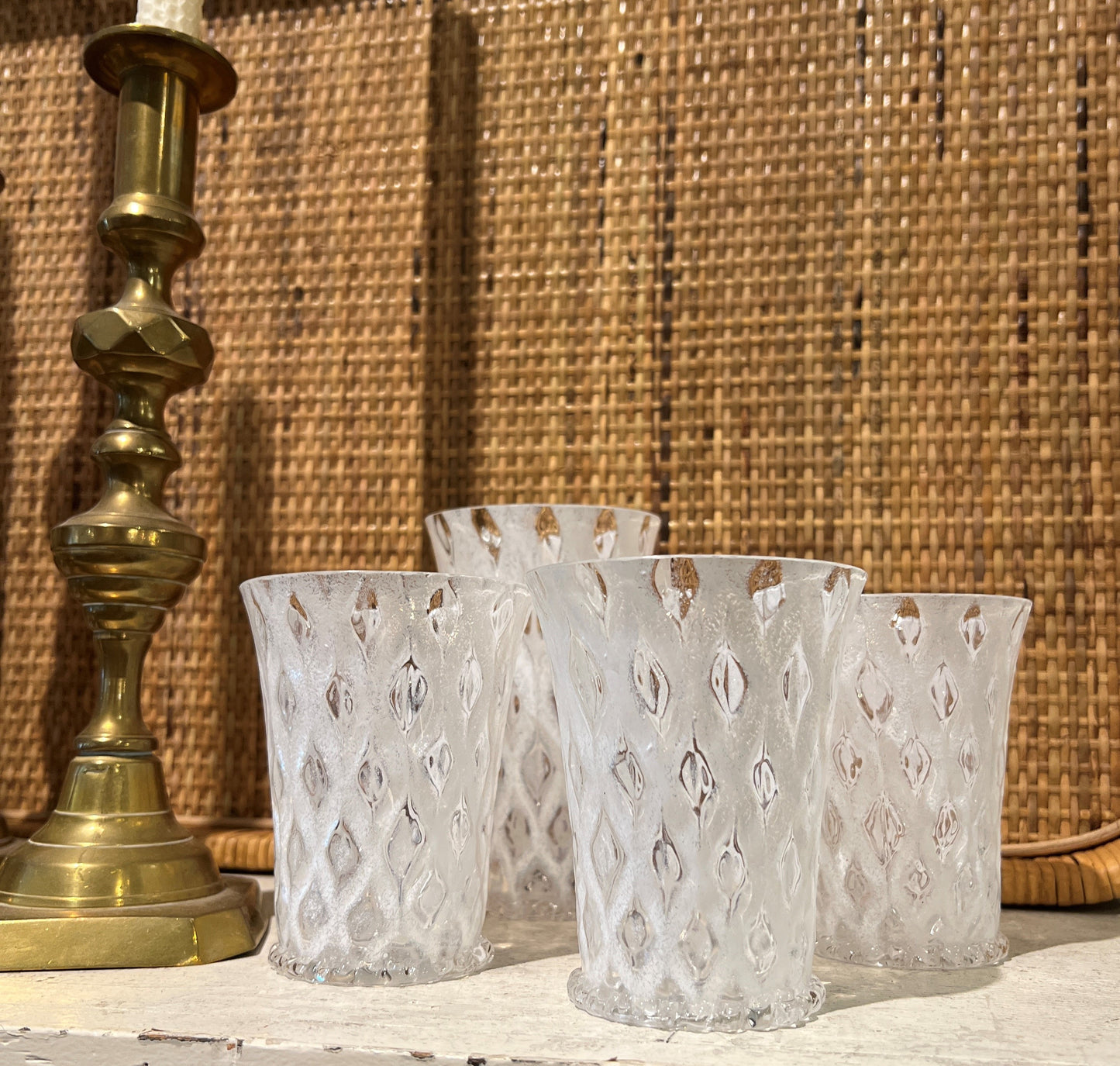 White Diamond Pattern Short Tumbler