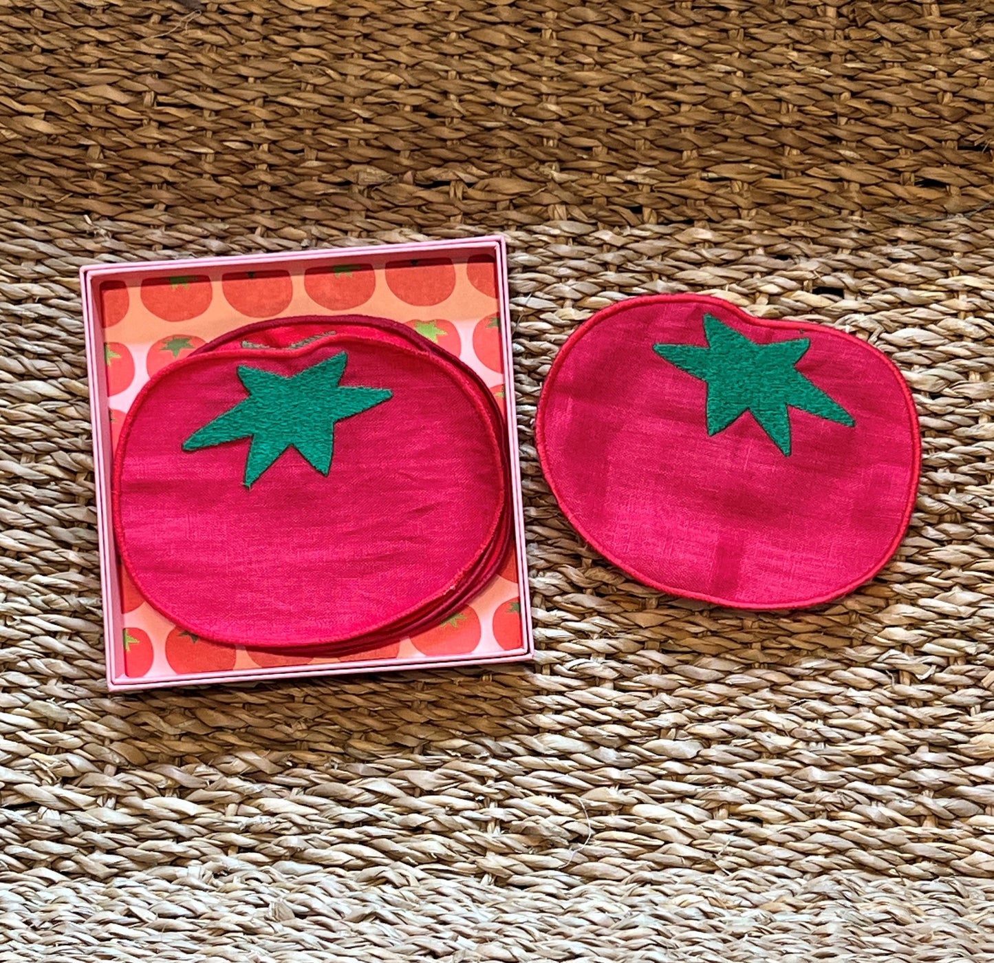 Tomato Cocktail Napkin in Red Box