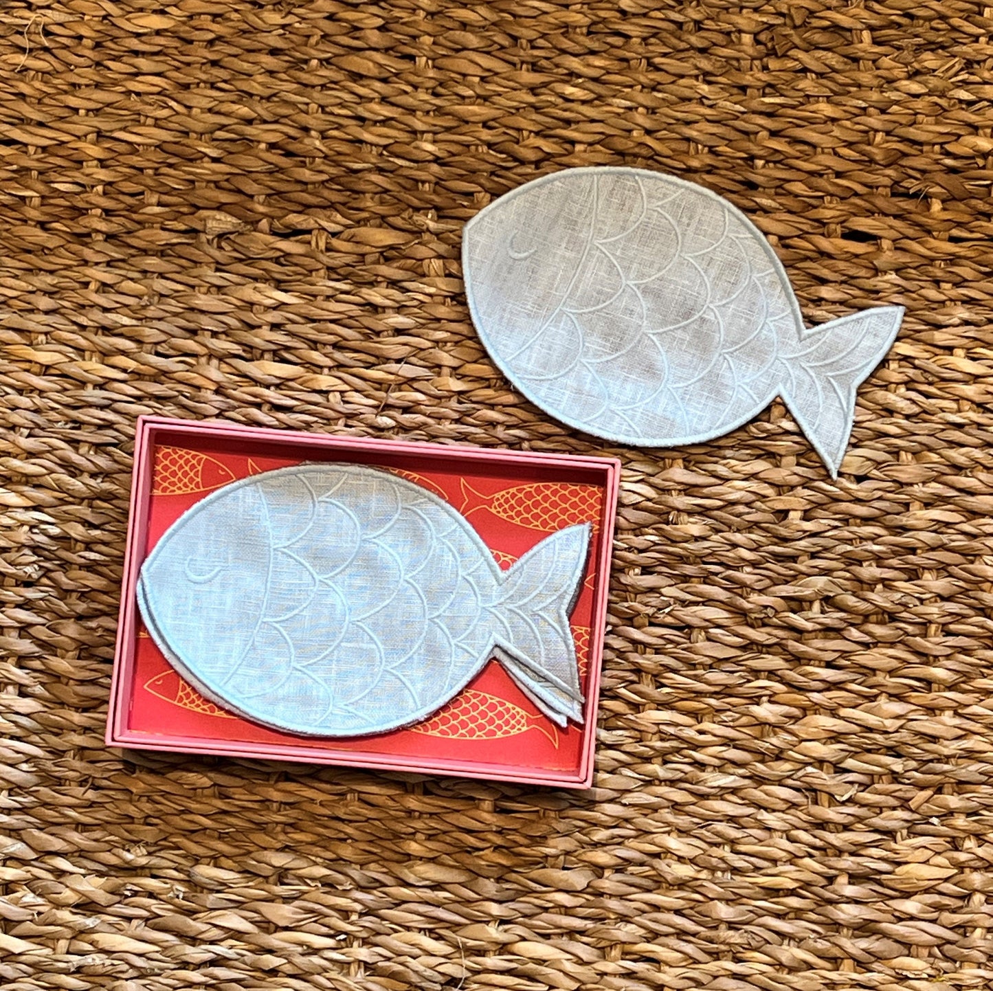 Sardine Cocktail Napkin in Red Box