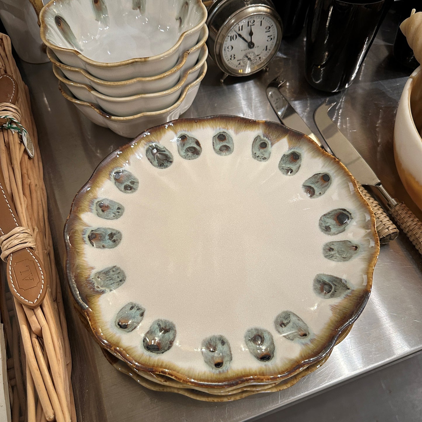 Peacock Scalloped Dinner Plate