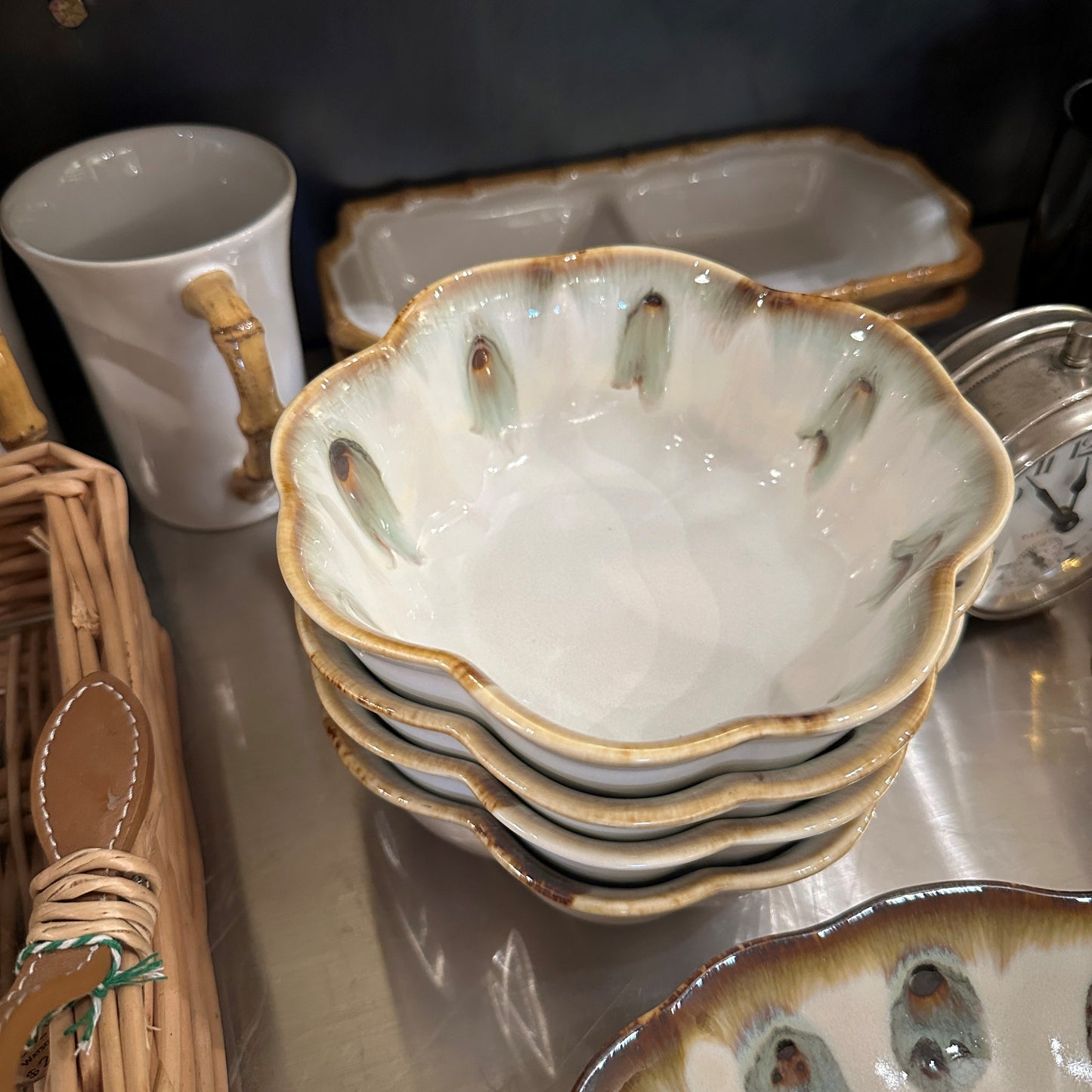 Peacock Scalloped Bowl