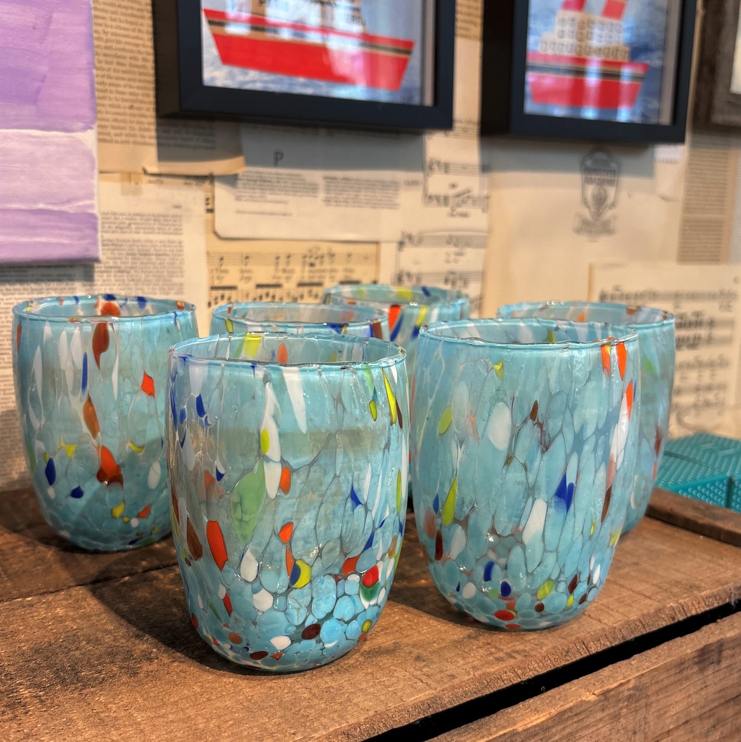 Light Blue Murano Tumbler