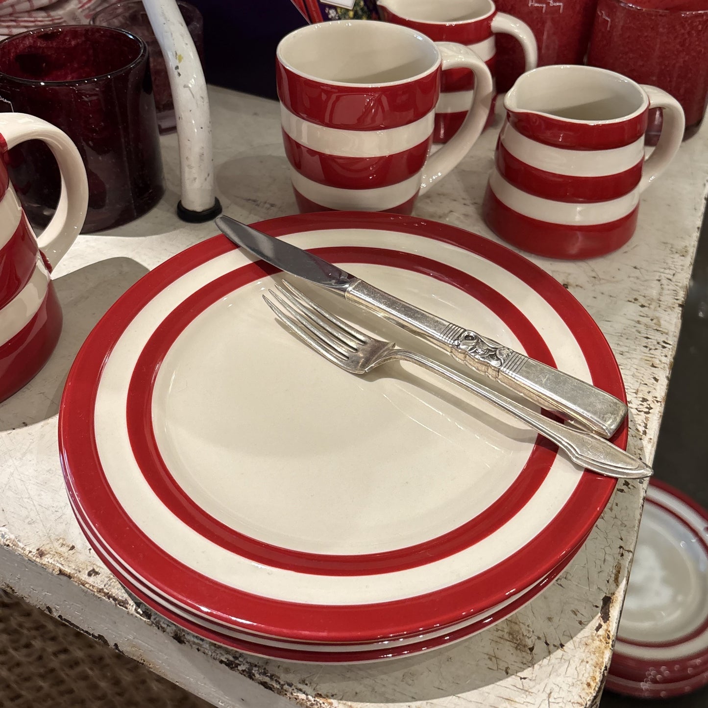 Cornishware Red Breakfast Plate