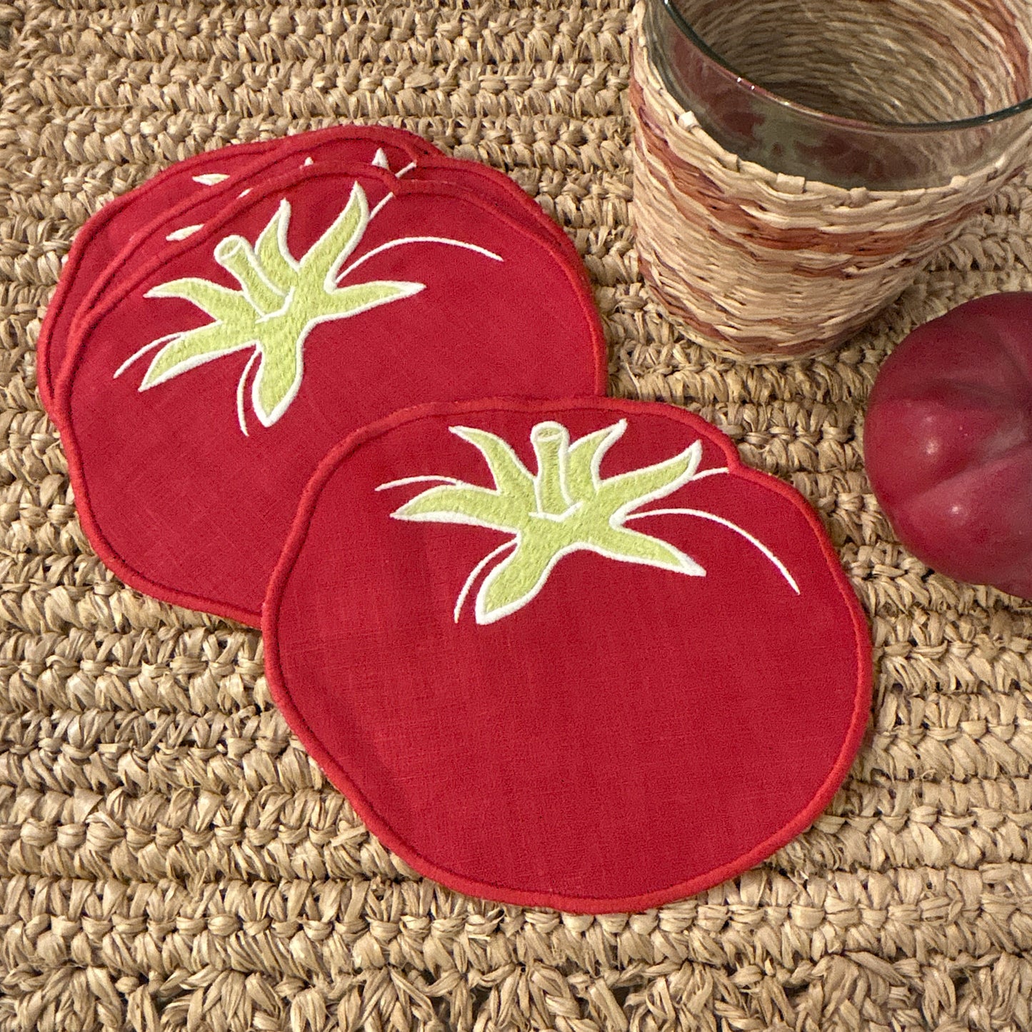Tomato Cocktail Napkins, Set of 4