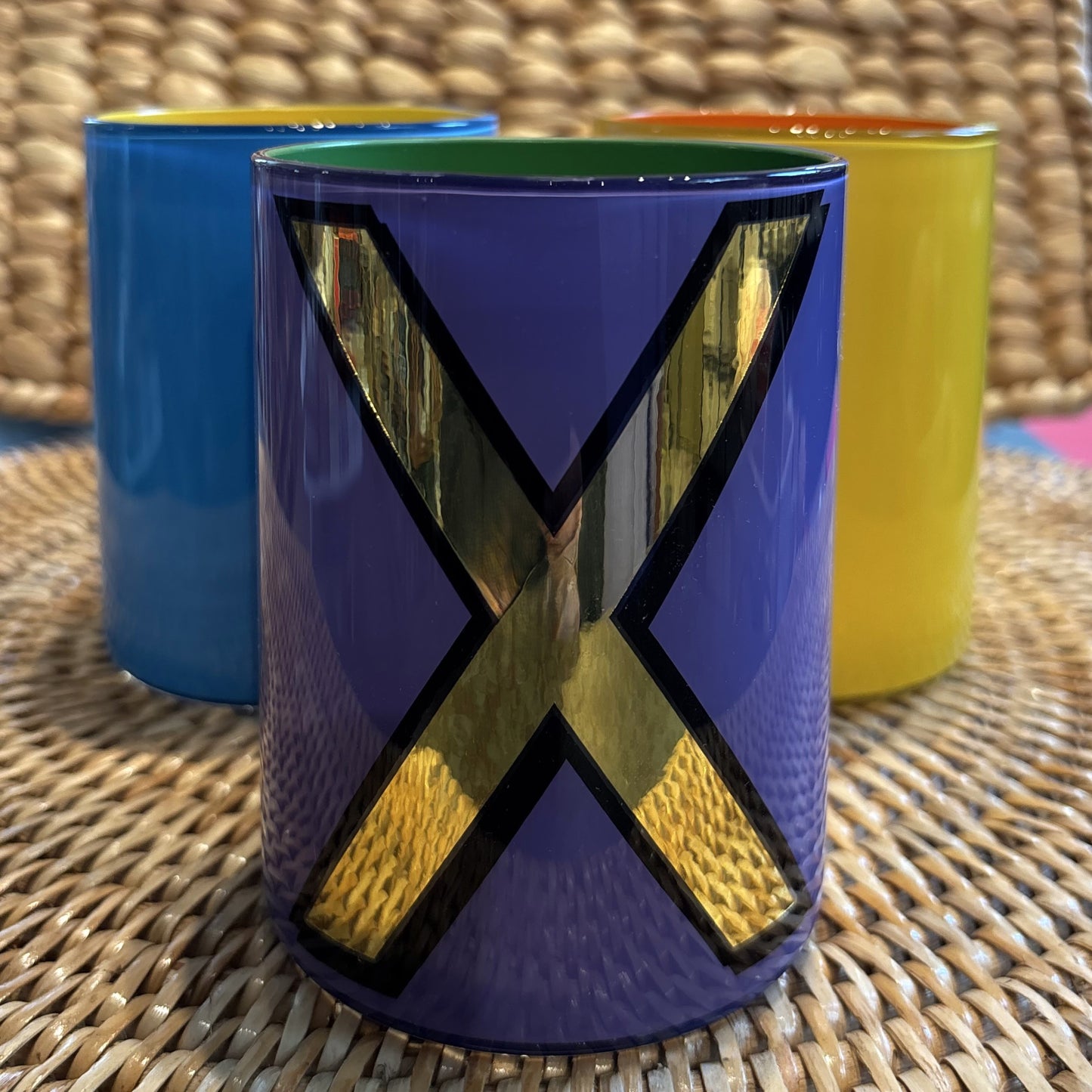 "X" Bridie Hall Purple Brush Pot