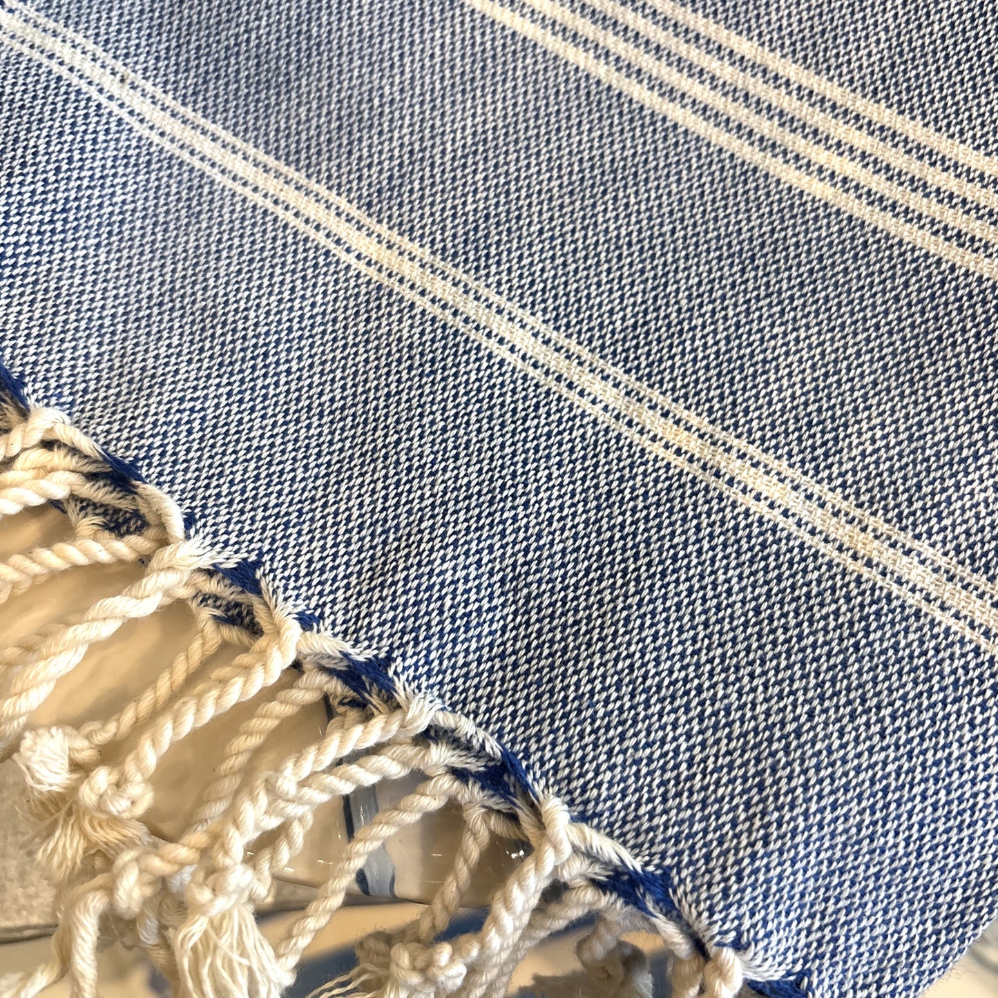Turkish Kitchen Towel, Dark Blue Stripe