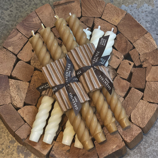 Natural Beeswax Rope Taper Set
