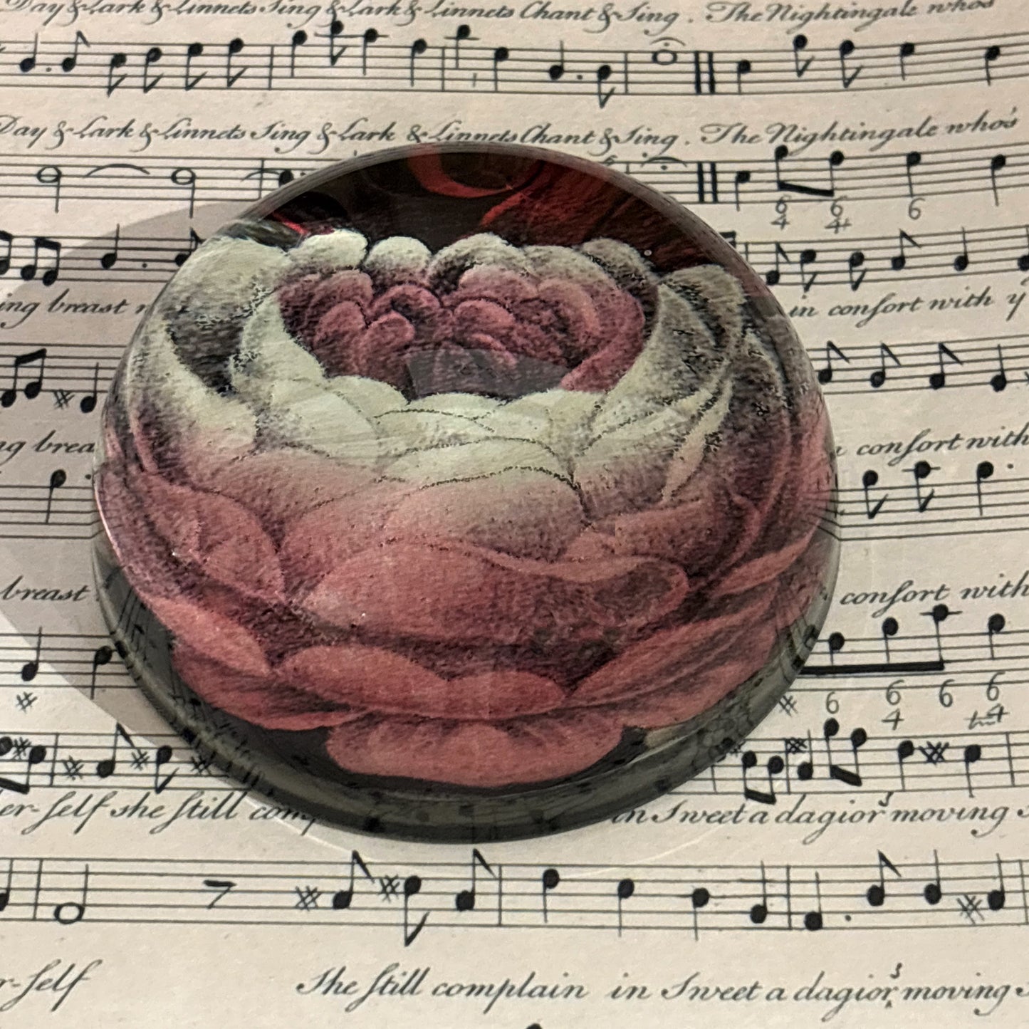 Rose Cup Dome Paperweight