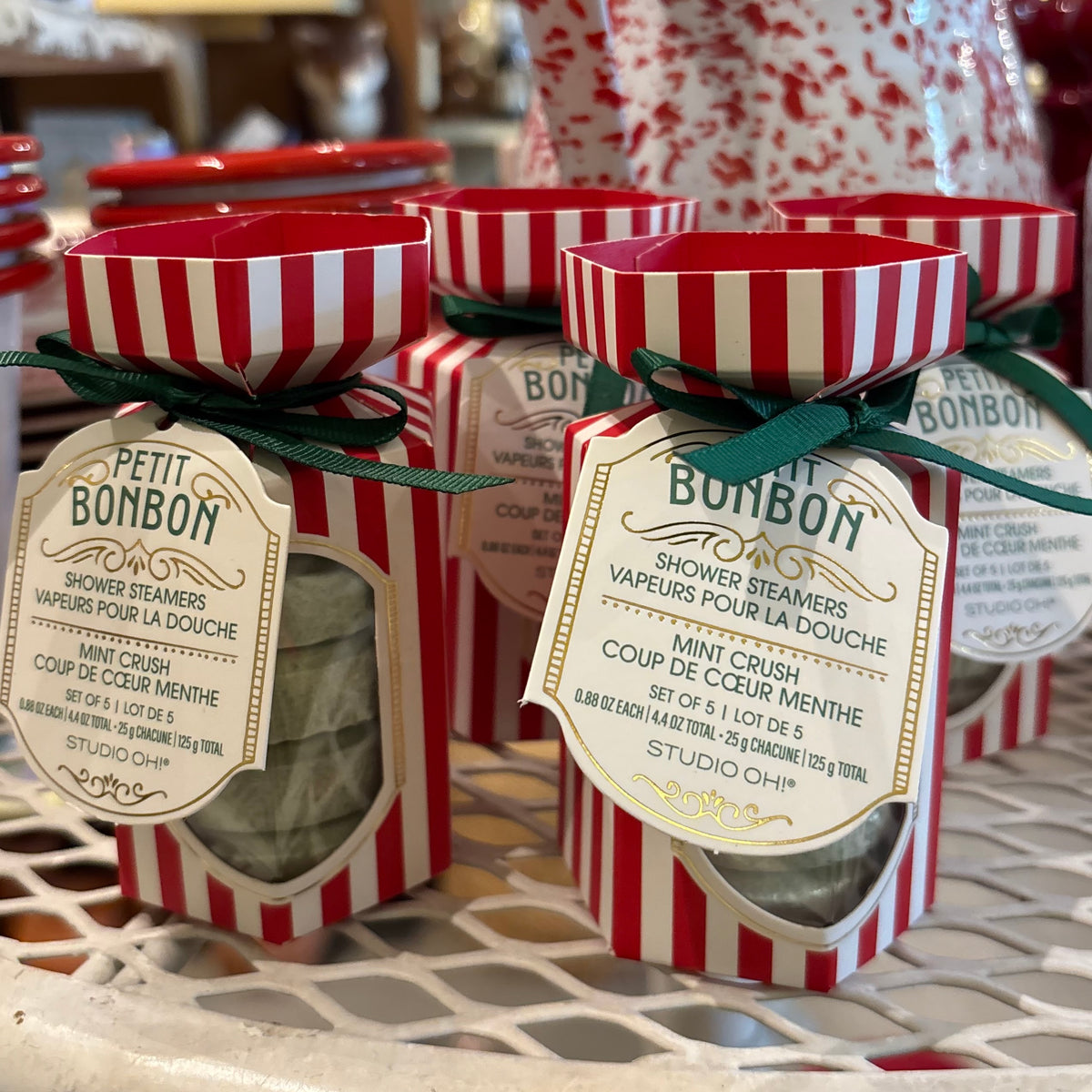 Red Stripe Mint Crush Petit Bonbon Shower Steamer