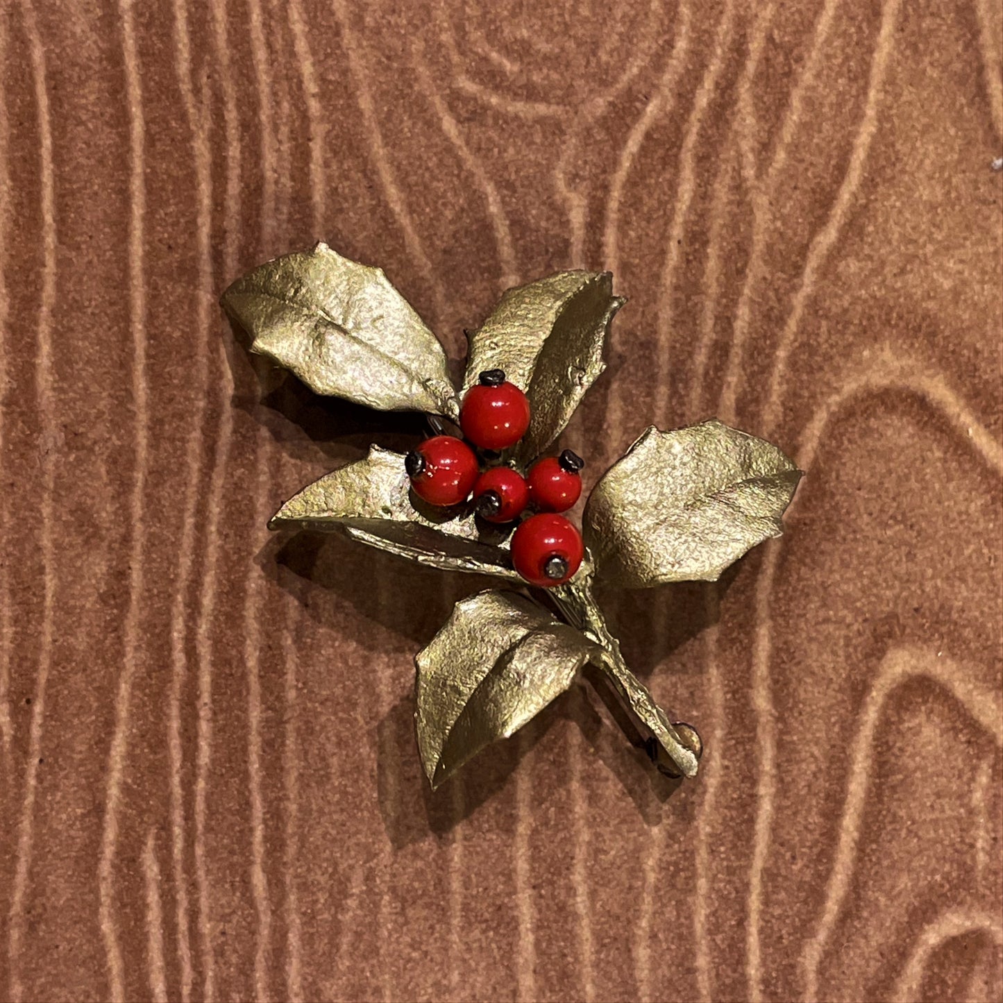 Holiday Holly Dainty Brooch