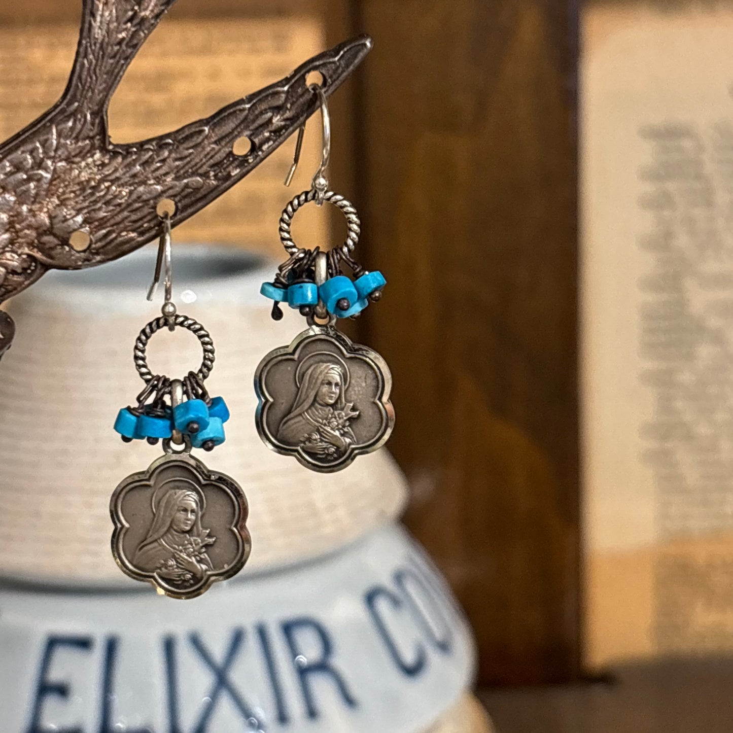 Turquoise Vintage Charm Earrings