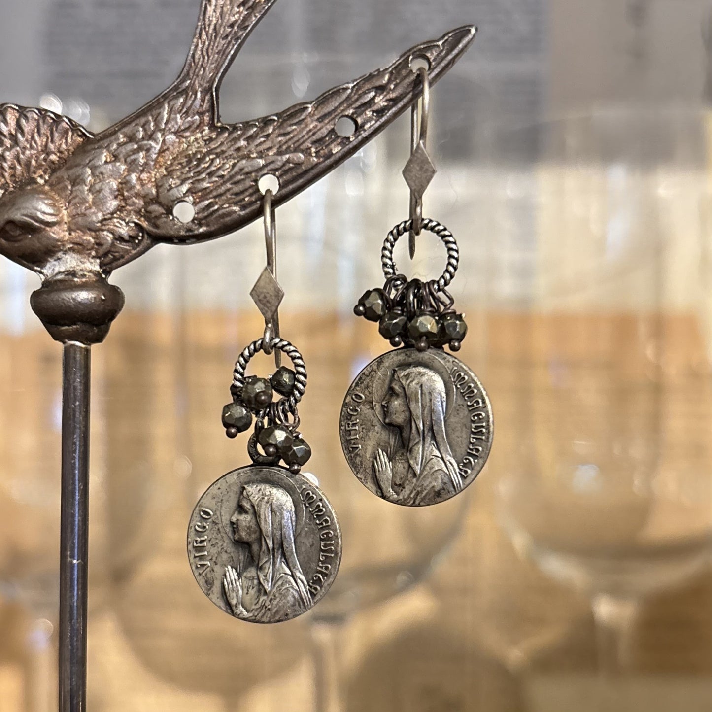 Pyrite Vintage Charm Earrings