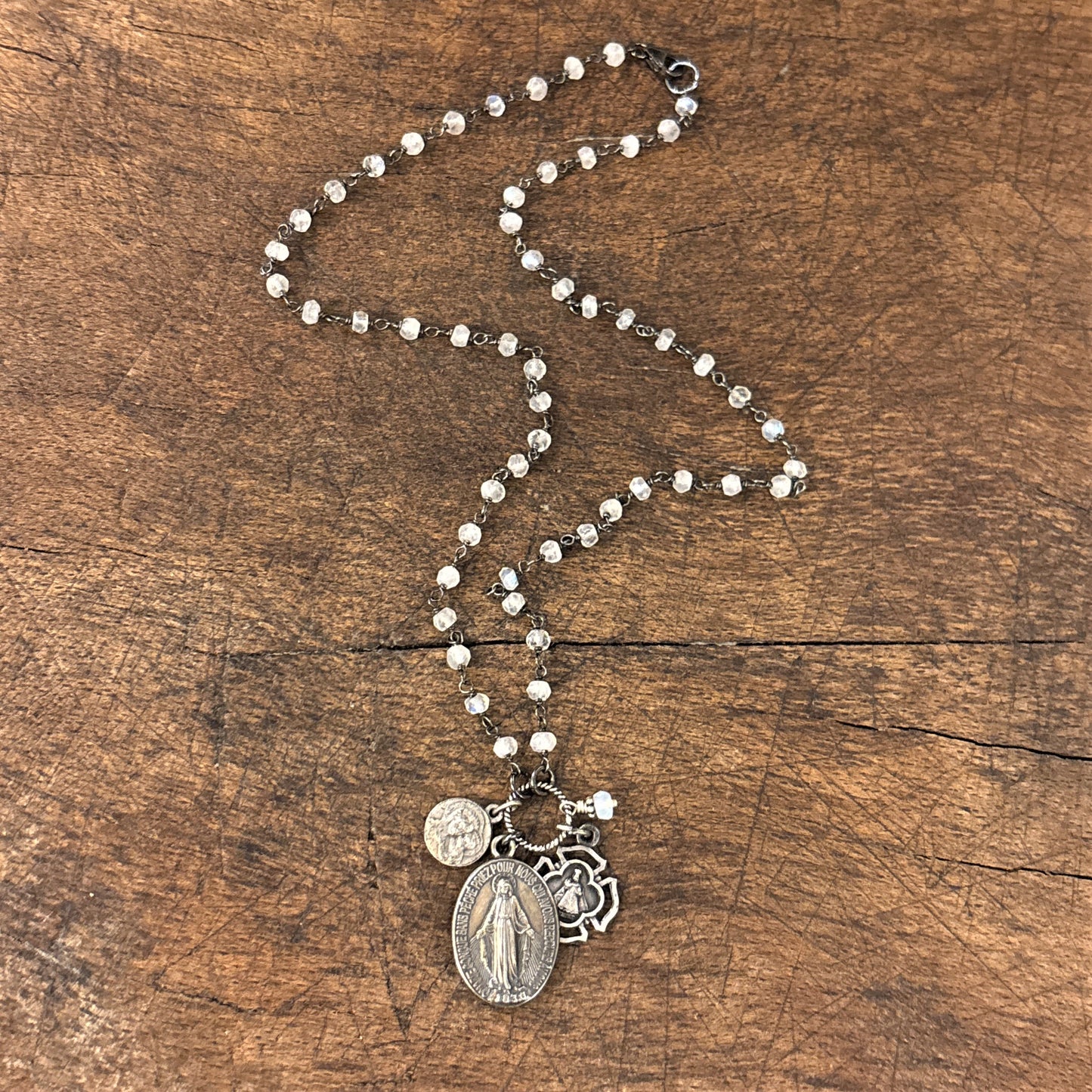 Moonstone Vintage Charm Necklace