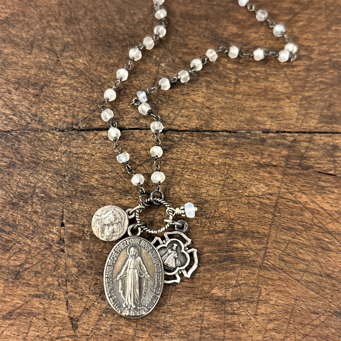 Moonstone Vintage Charm Necklace