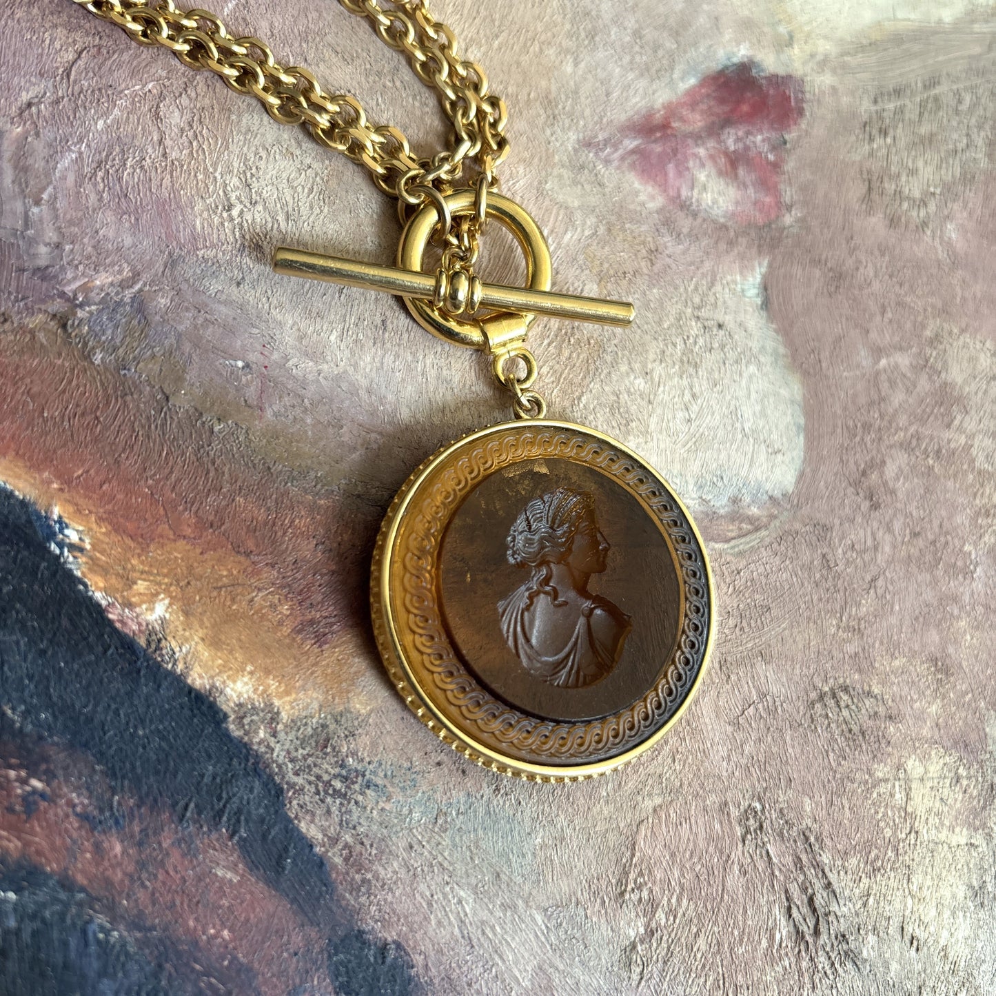 Apricot Intaglio Convertible Necklace