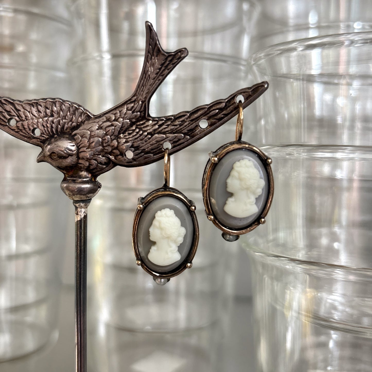 Cloud Cameo Earrings