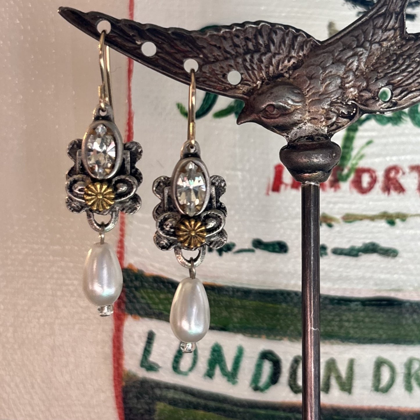 Versailles Rhinestone & Pearl Drop Earrings