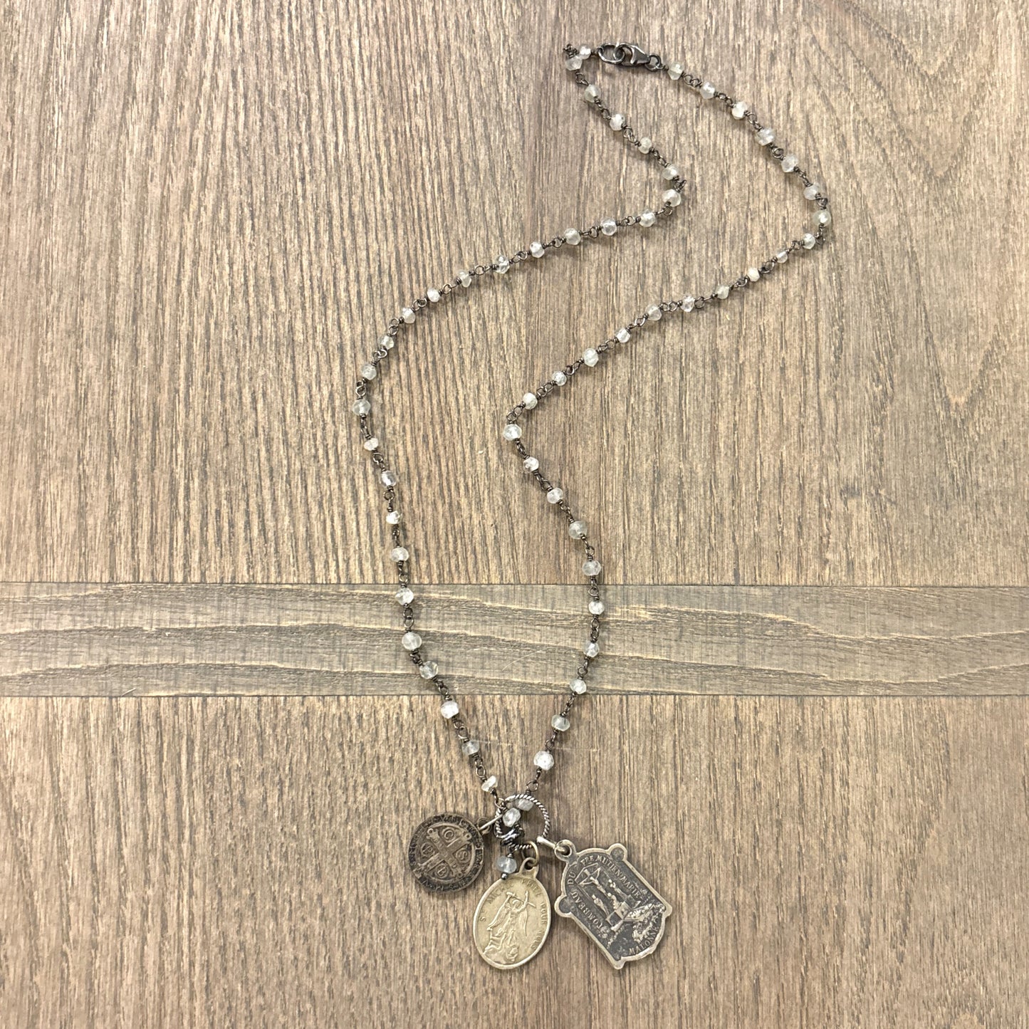 White Quartz Vintage Charm Necklace