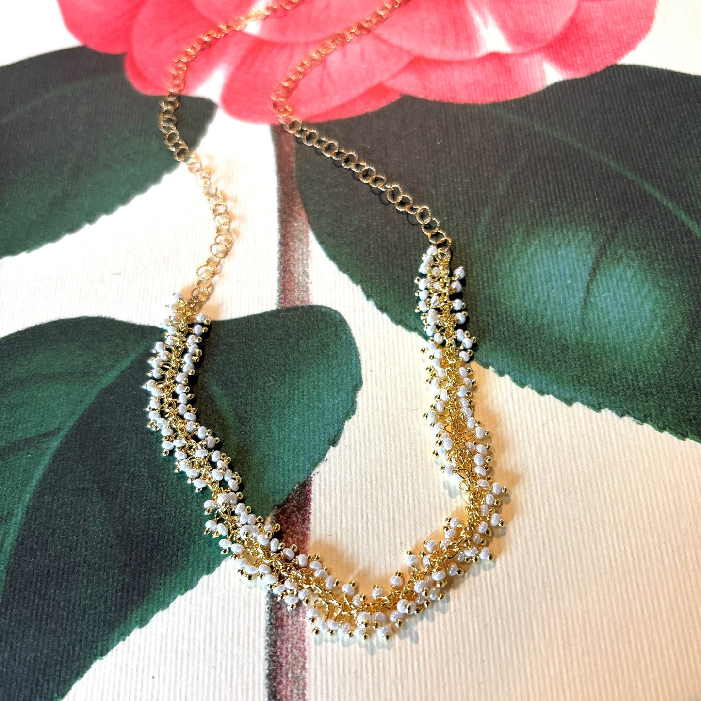 Keishi Pearl Short Fringe Necklace