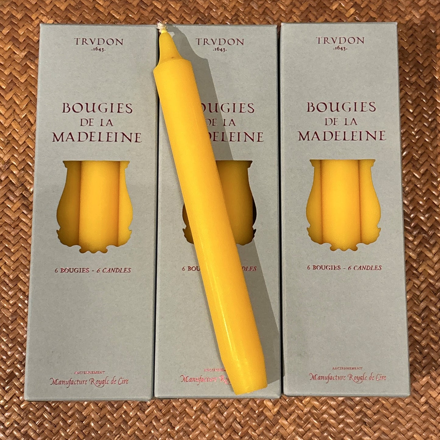 Trudon Madeleine Yellow Taper Candles