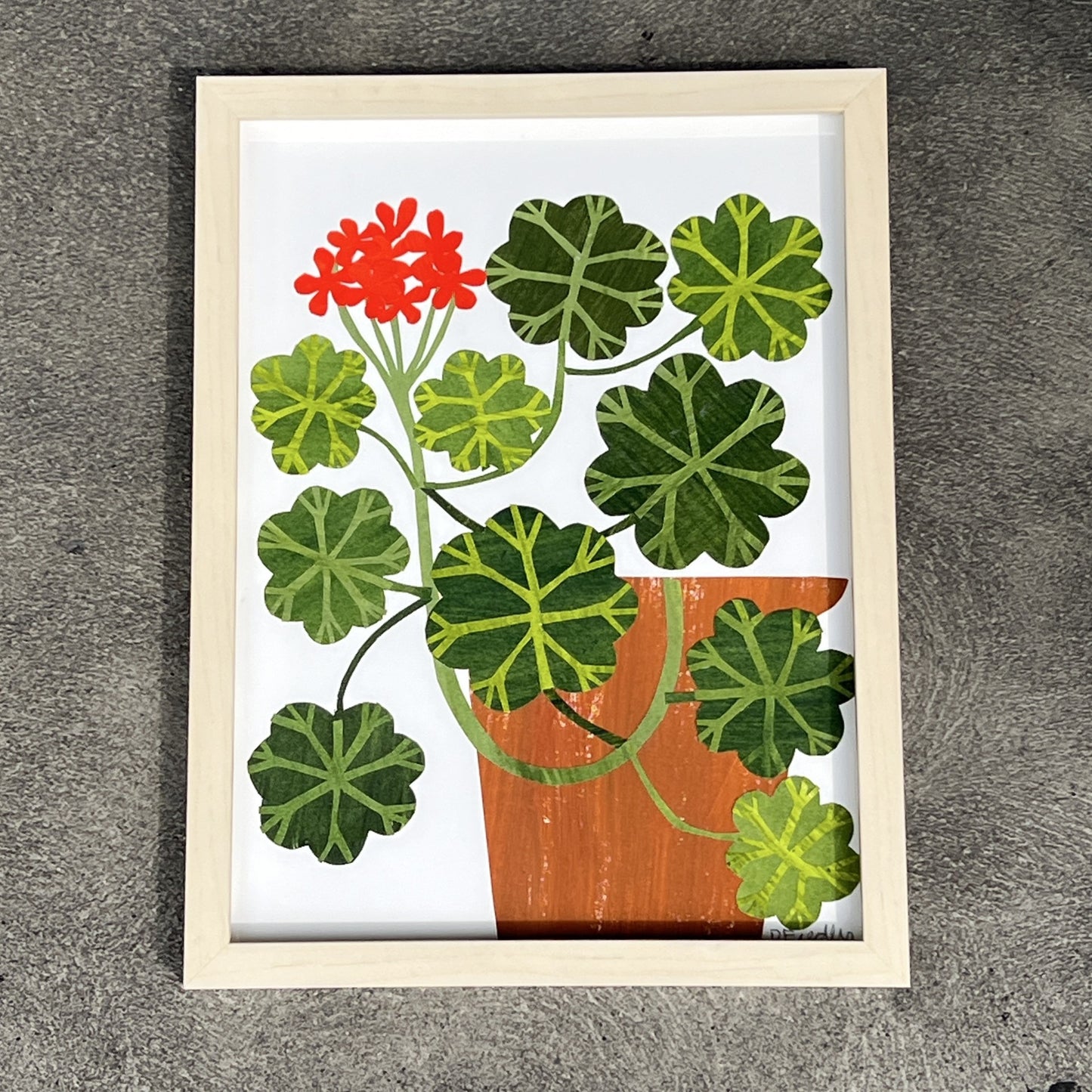Red Geranium in Clay Pot by Denise Fiedler