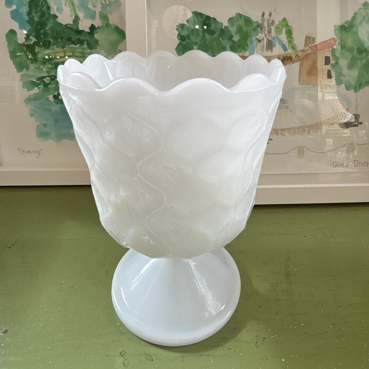 Vintage Milk Glass Vase No. 07