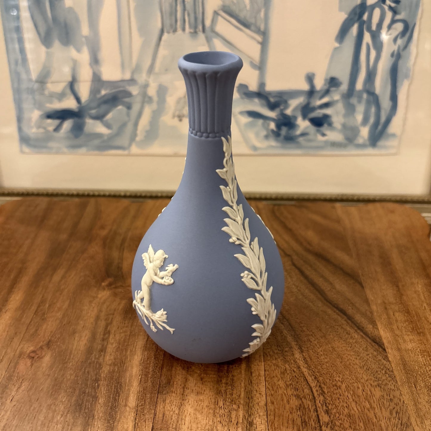 Vintage Wedgwood Single Stem Vase, Blue