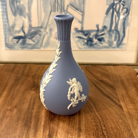 Vintage Wedgwood Single Stem Vase, Blue