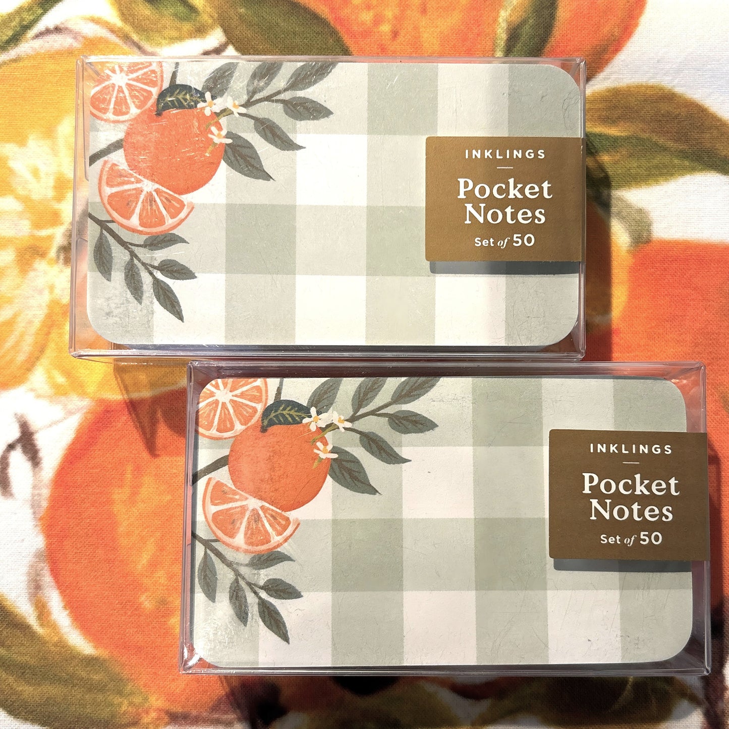 Orange Gingham Pocket Notes