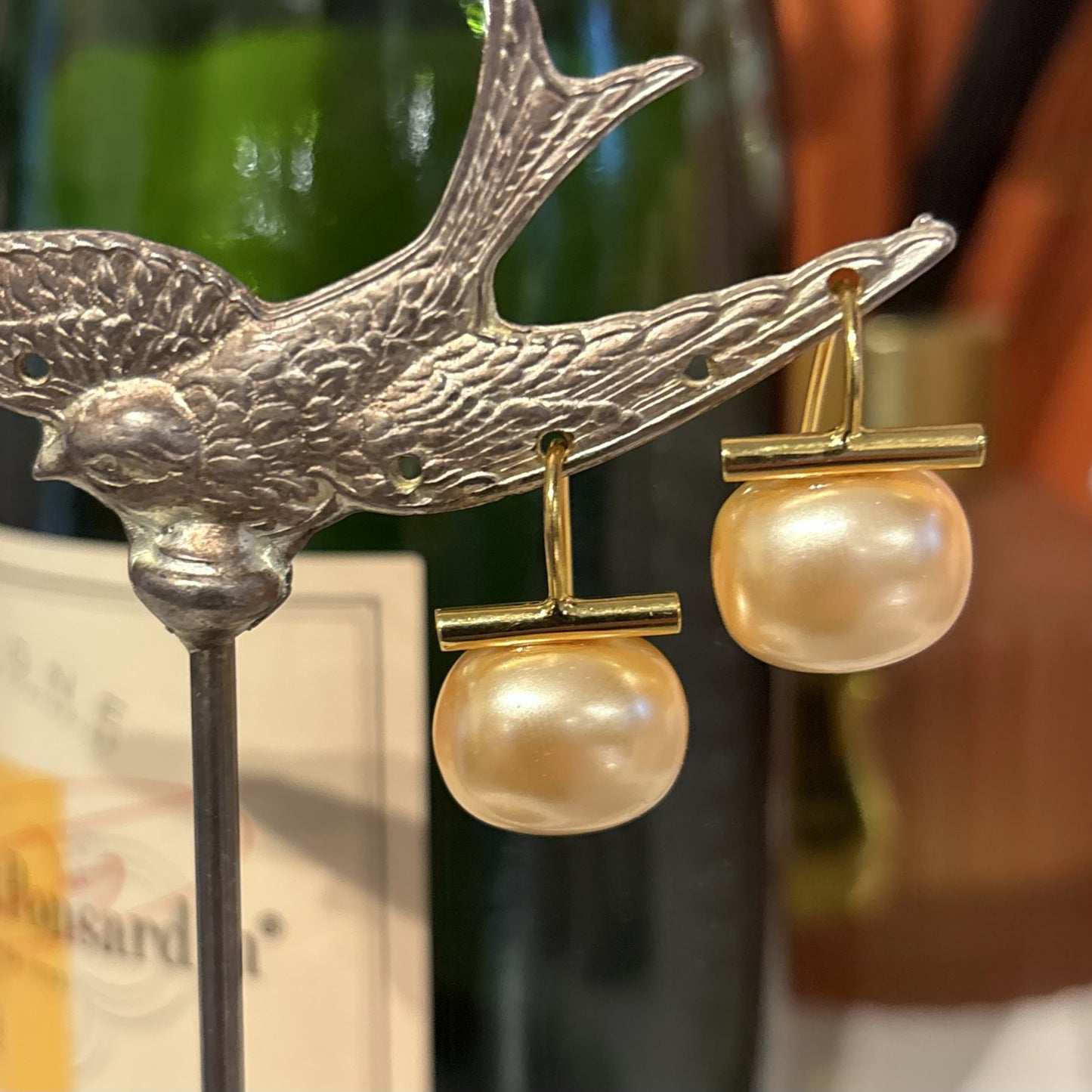 Medium Petal Pink Pebble Pearl Earrings