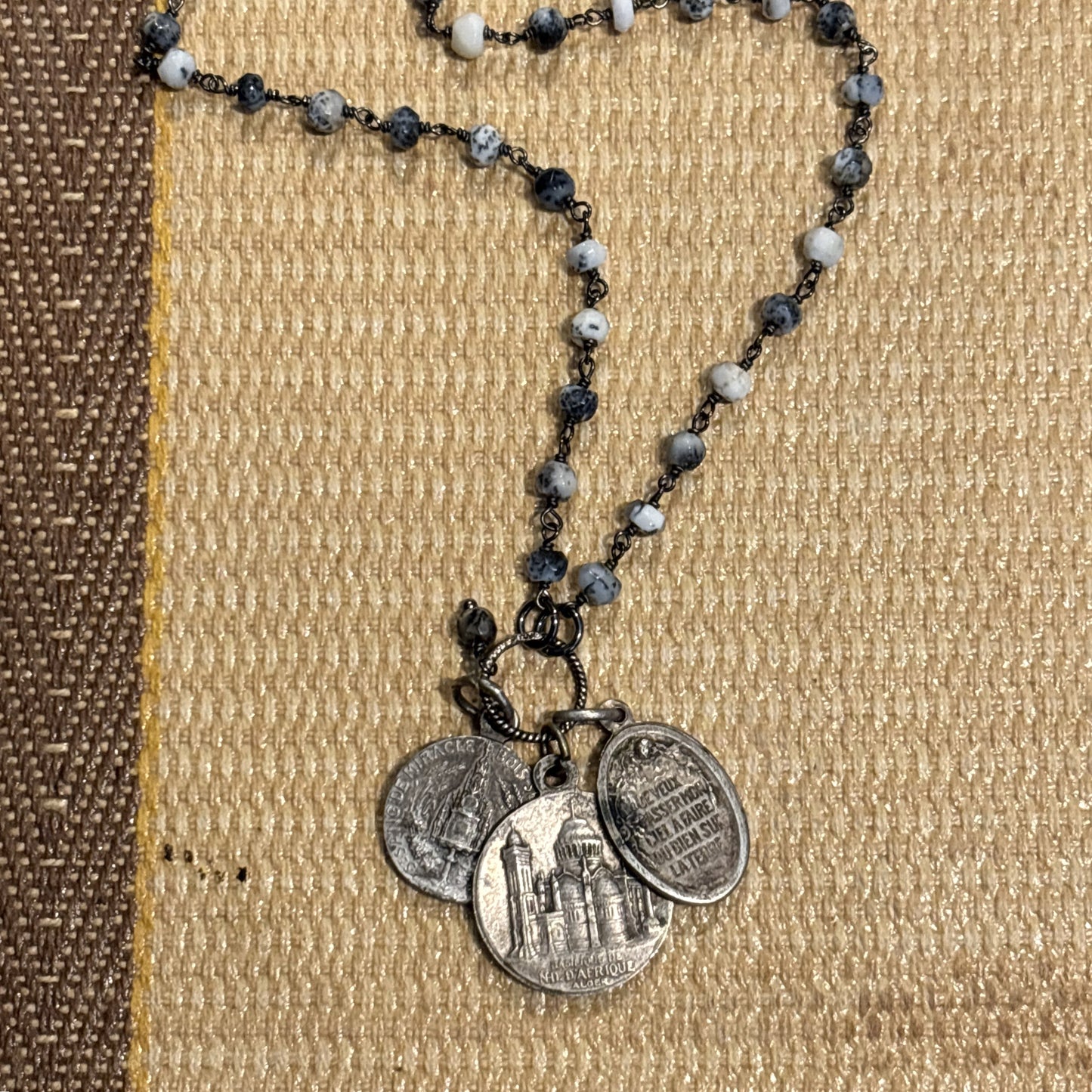 Dendritic Opal Vintage Charm Necklace