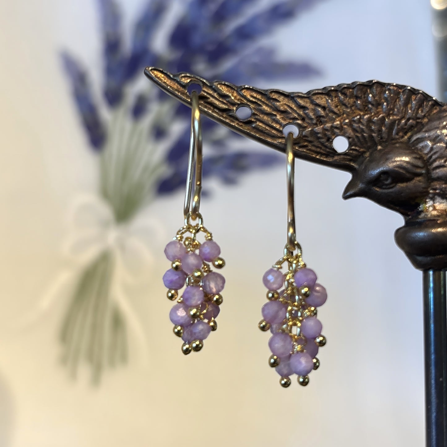 Lilac Moonstone Mini Fringe Earrings