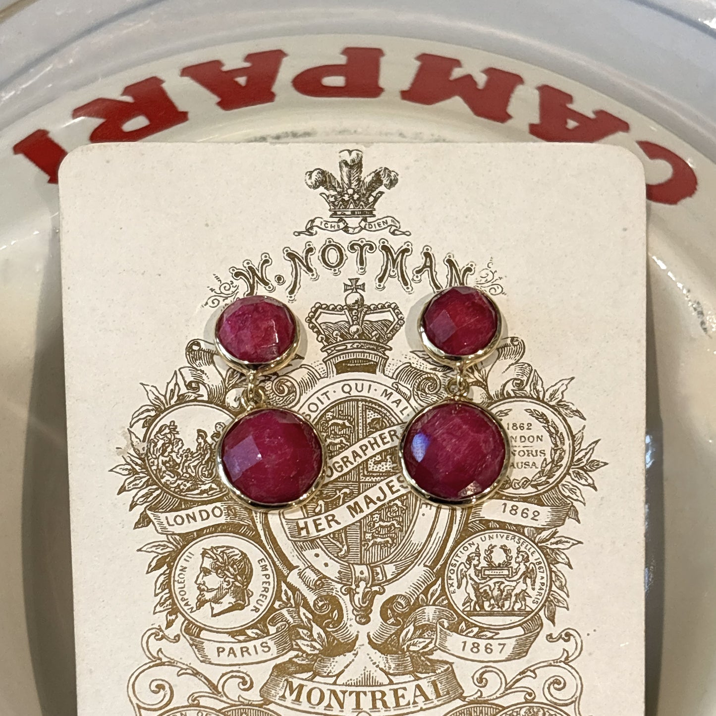Ruby Double Drop Post Earrings