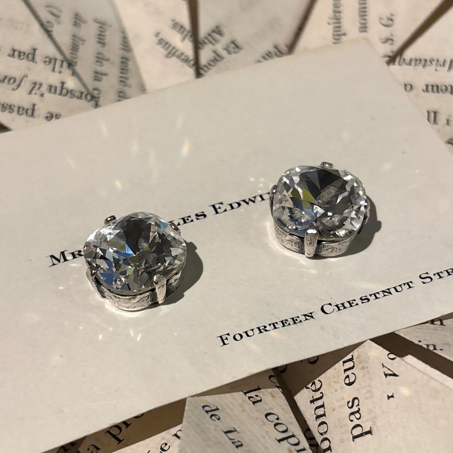 Swarovski Crystal Rhinestone Silver Post Earrings