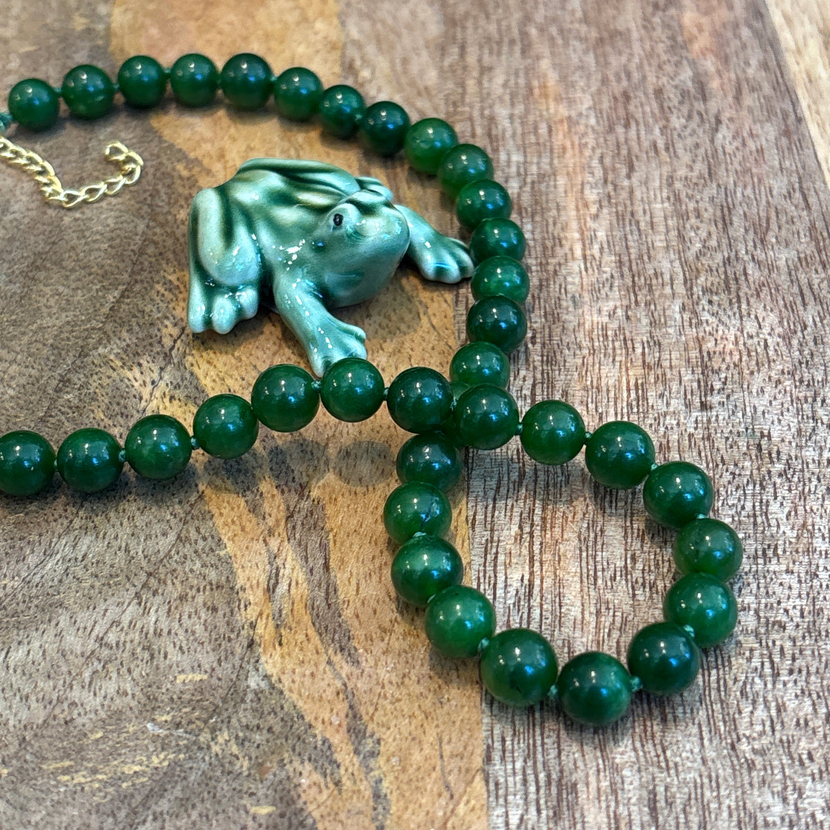 Forest Green Jade Beaded Necklace