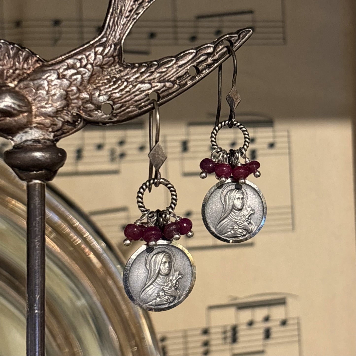 Ruby Vintage Charm Earrings