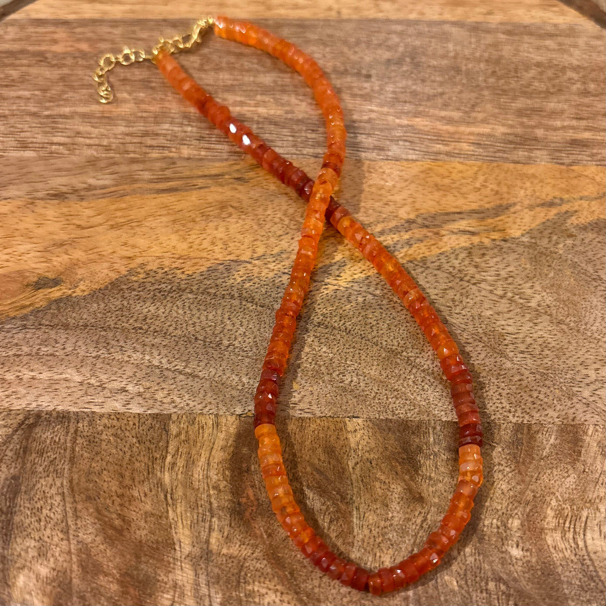 Ombre Carnelian Beaded Necklace