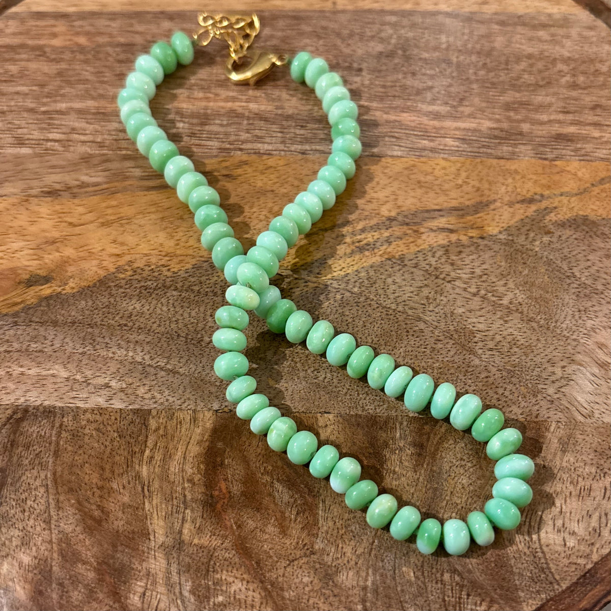 Apple Green Opal Beaded Necklace