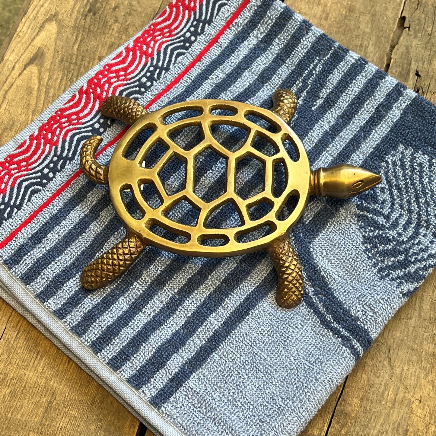 Turtle Brass Trivet