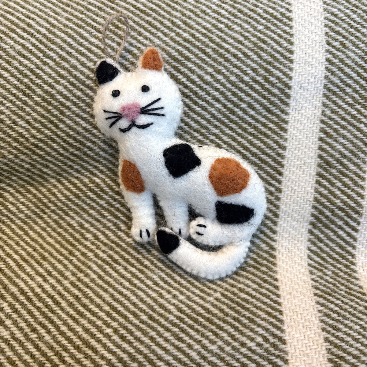 Calico Cat Felt Ornament