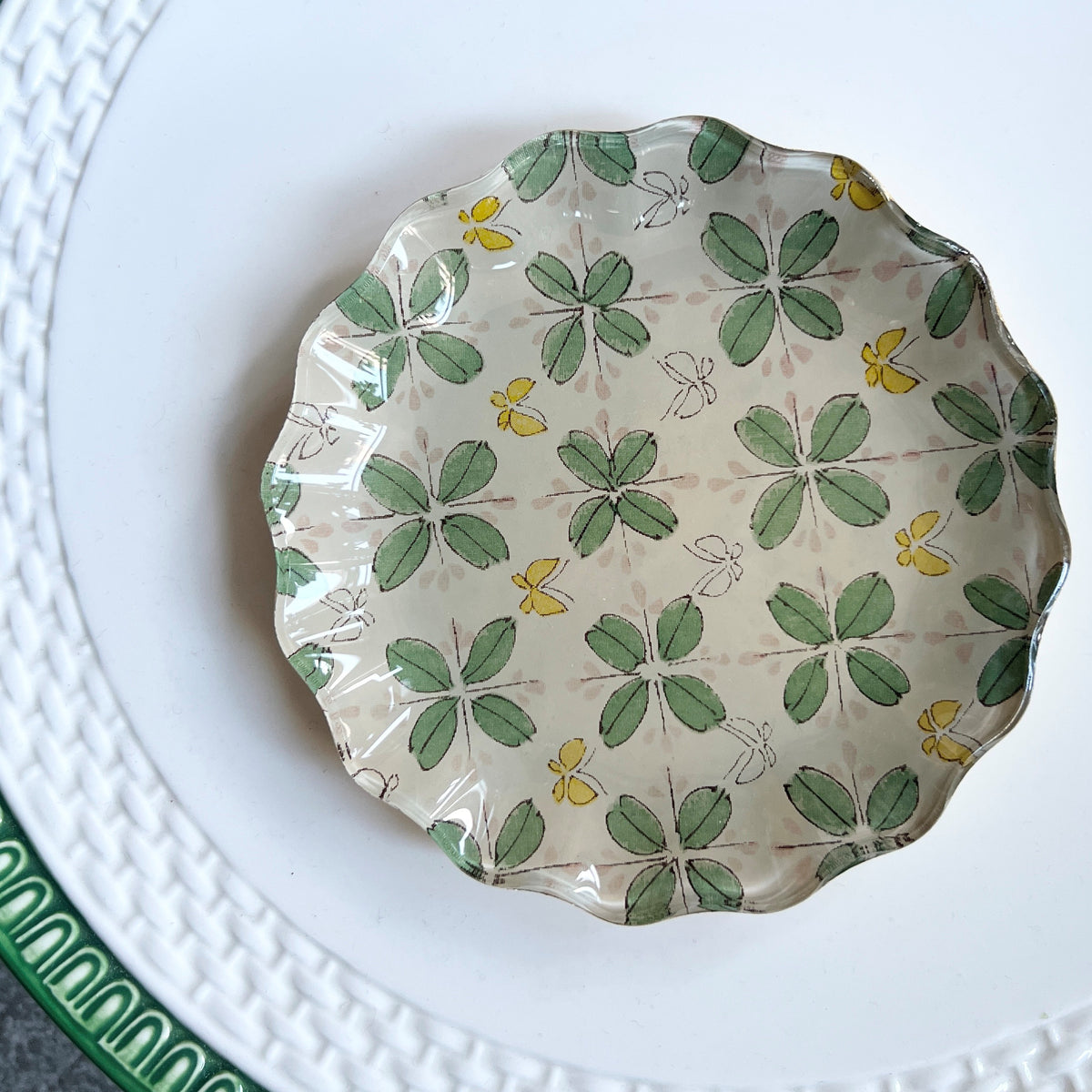 Butterfly Scalloped Decoupage Plate