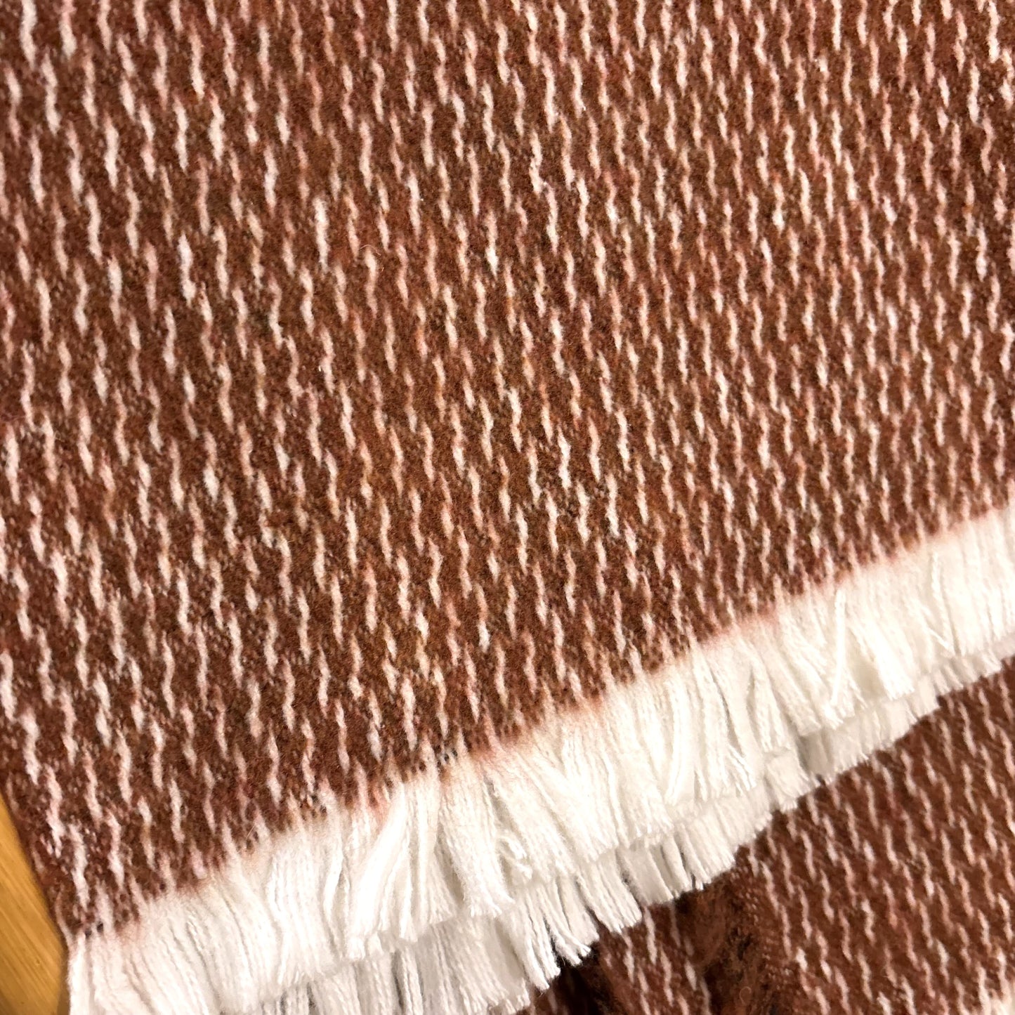 Red Pinstripe Pattern with Fringe Throw