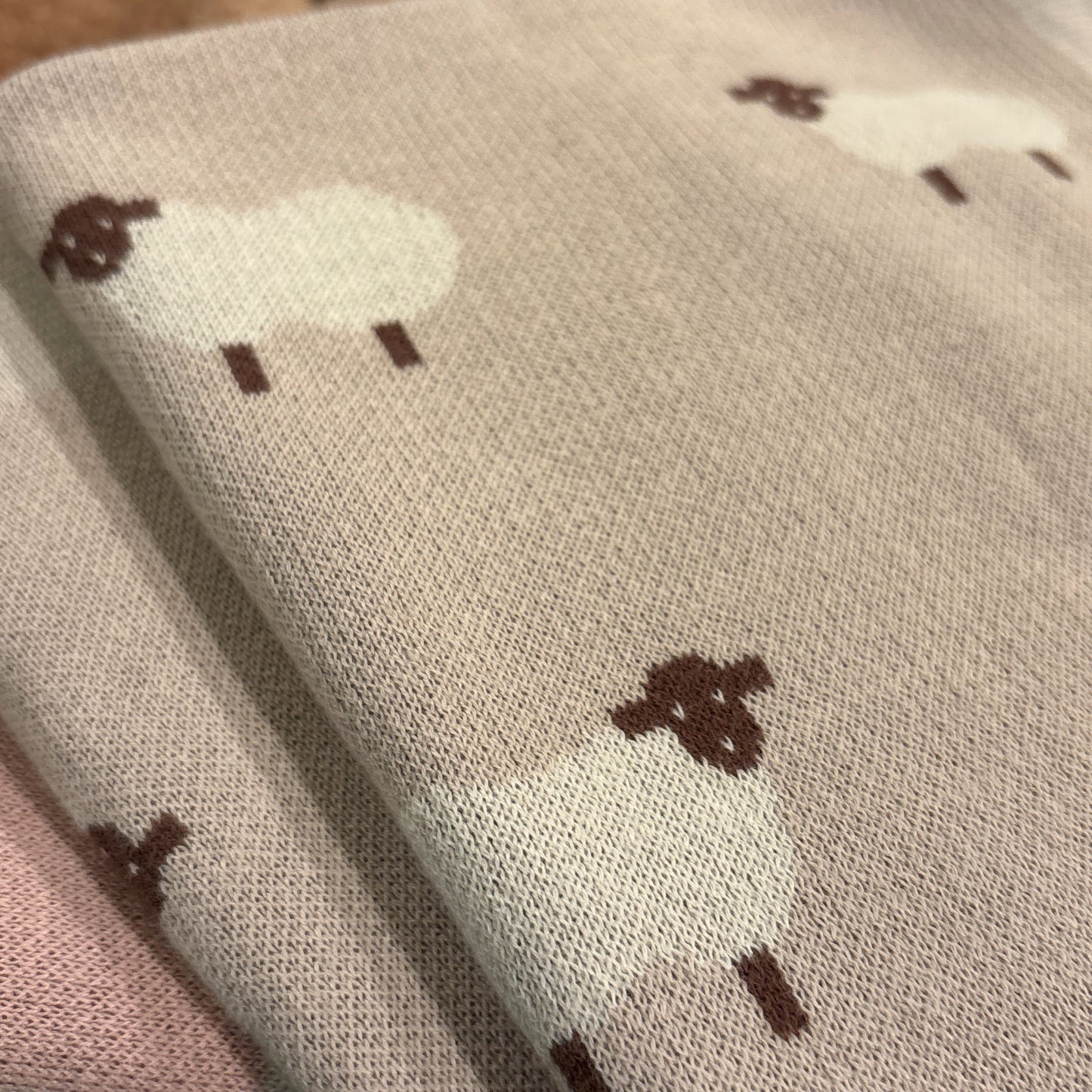 Taupe Sheep Swaddling Blanket