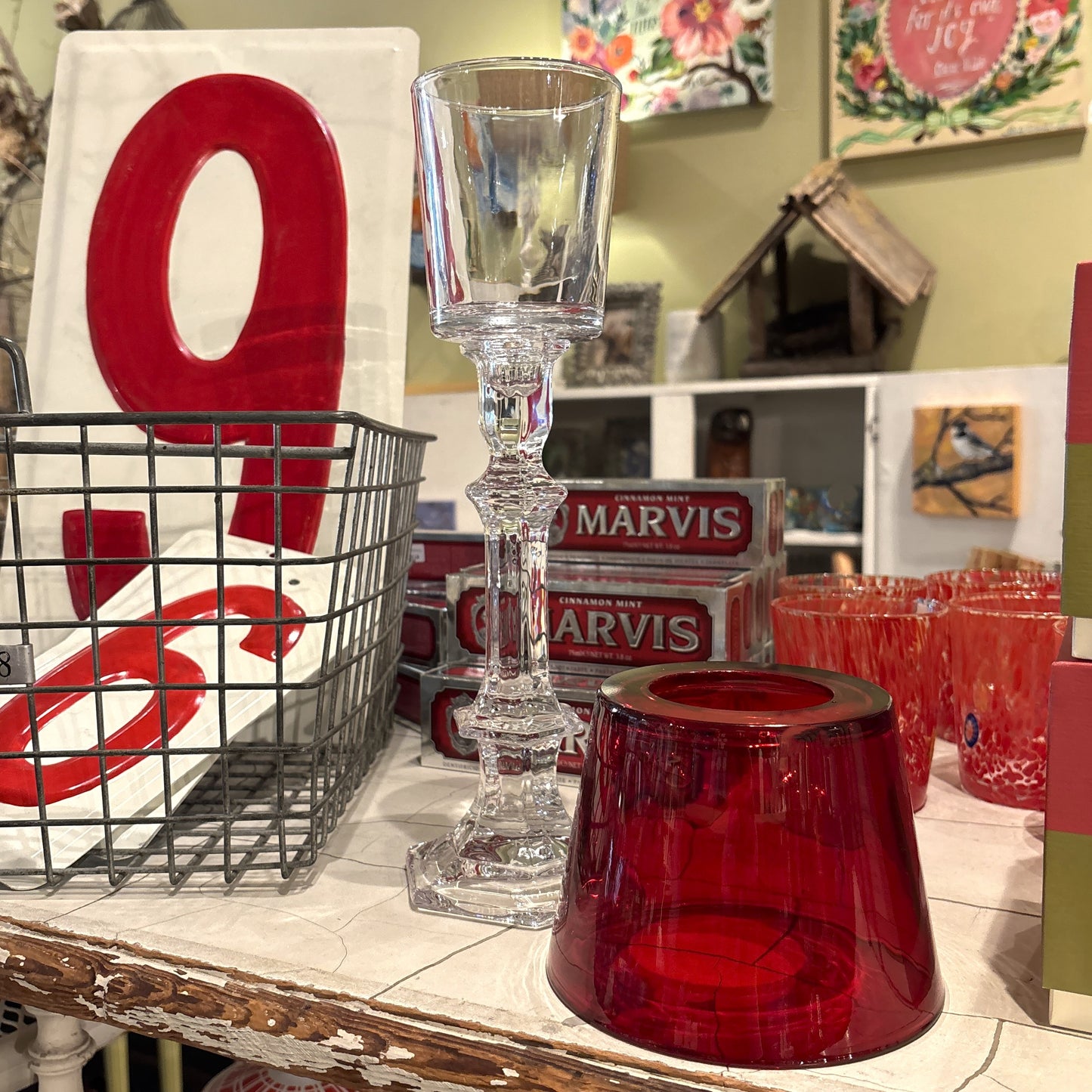 Red Crystal Votive Lamp