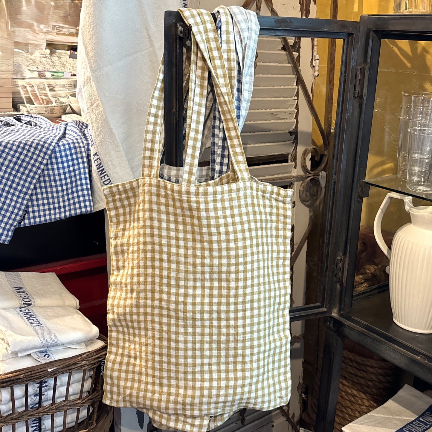 Yellow Gingham Tote Bag